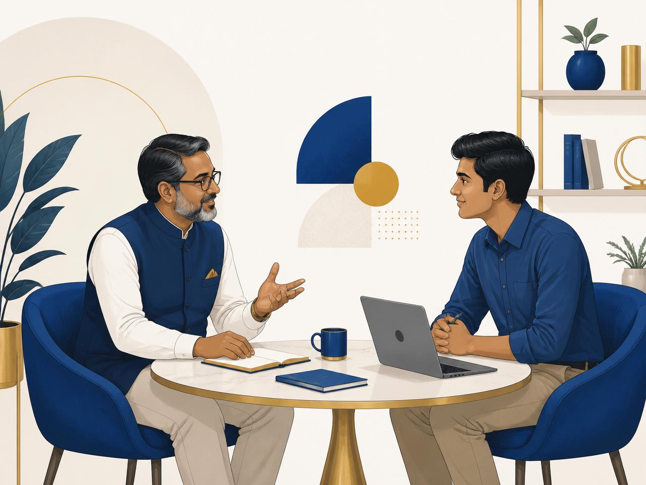A mentor and learner in a warm one-to-one career discussion